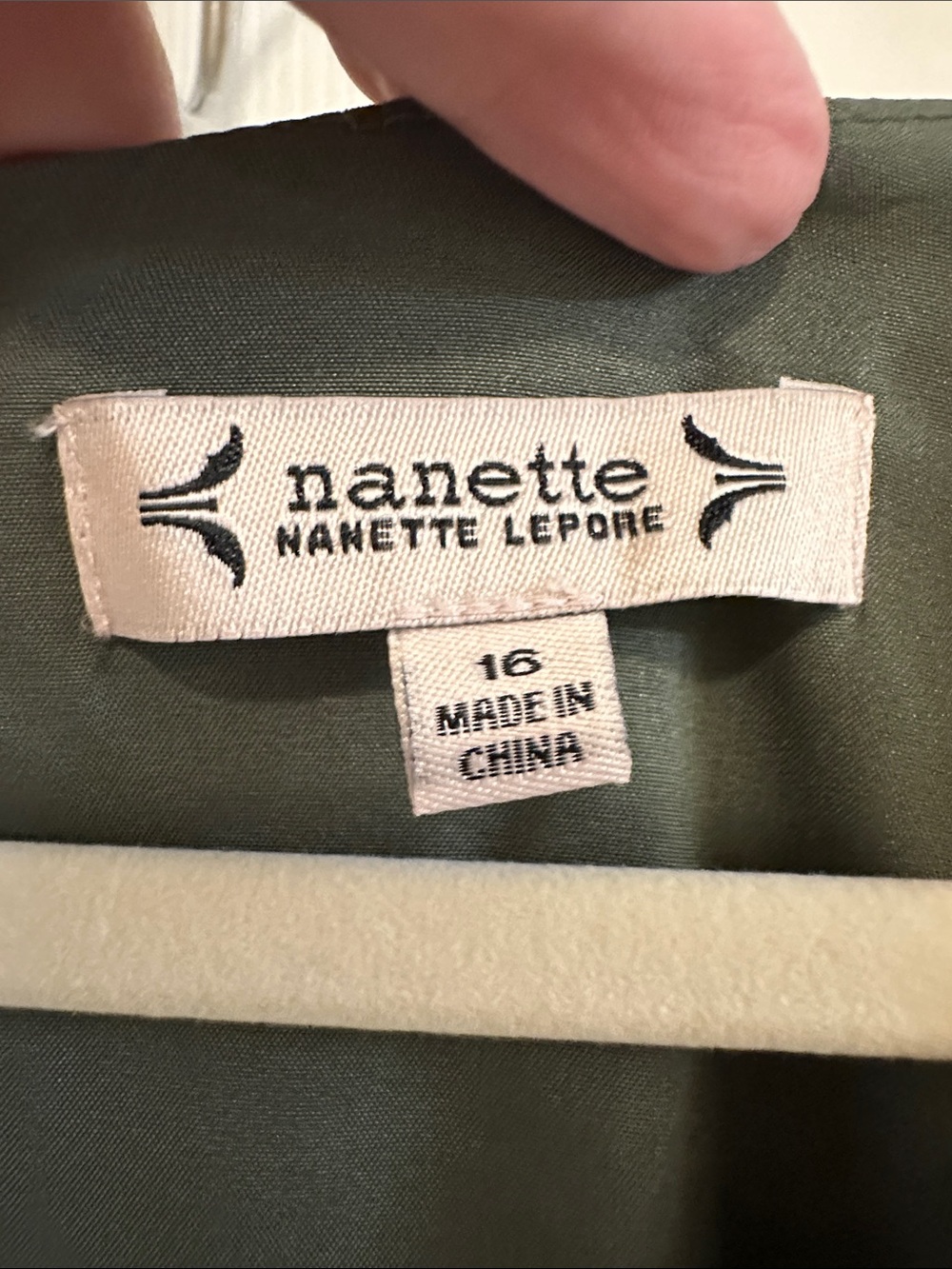 Nanette Lepore Olive Green V-Neck Long Sleeve Jumpsuit - Picture 2 of 6